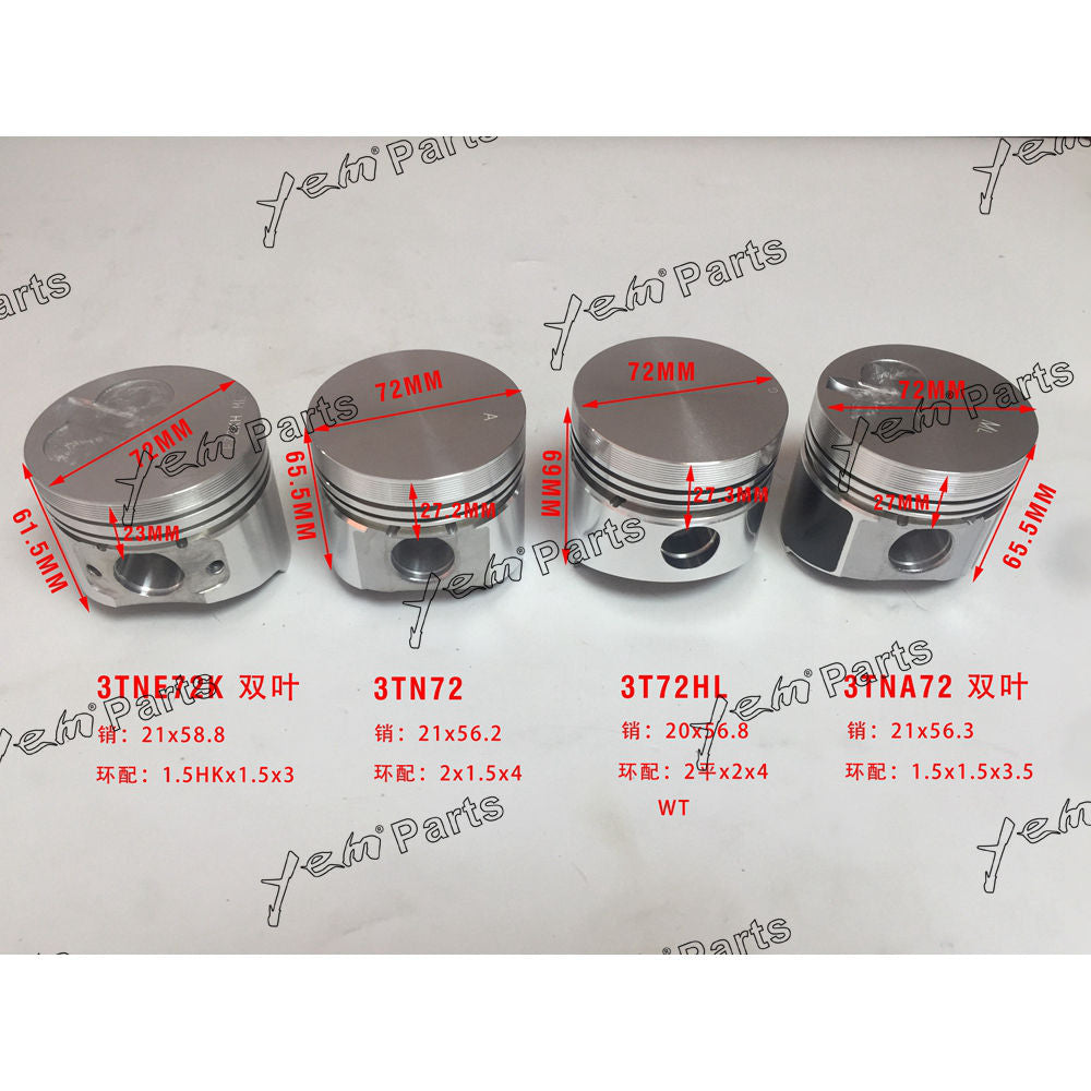 Piston For Yanmar 3T72HL Engine parts